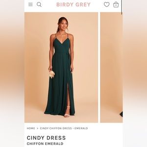 Birdy Grey Cindy Emerald Chiffon Size L Bridesmaids Dress